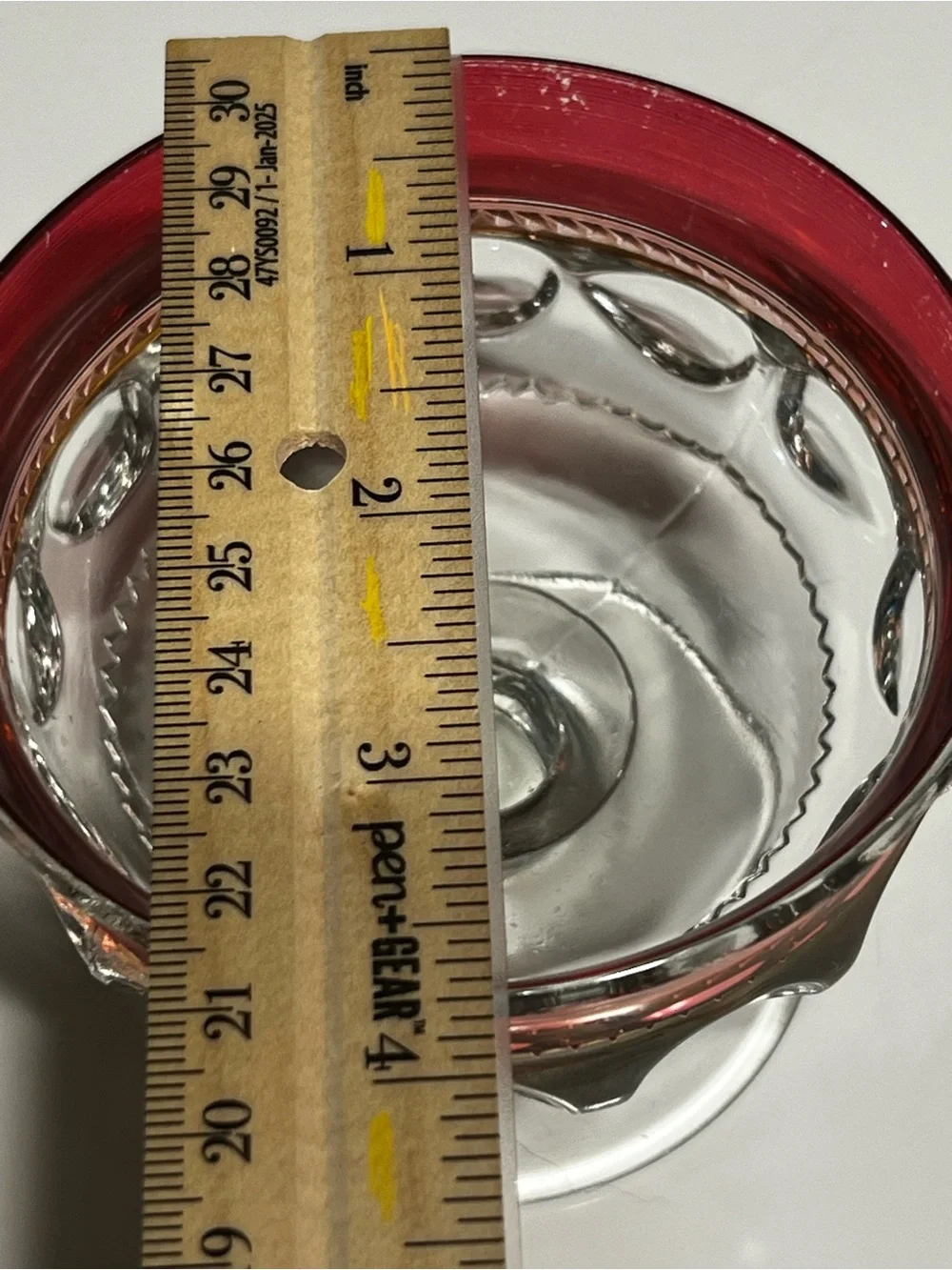 Vintage Tiffin Franciscan King's Crown Ruby Red Flashed sherbet glass